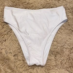 White High Waisted Swim Bottom